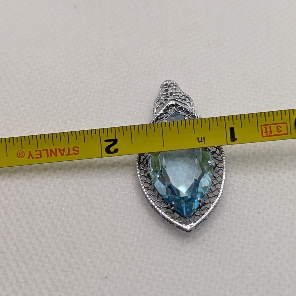 ✨ Intricate Filigree Victorian Style Sterling Silver Pendant ✨ - Picture 6 of 6